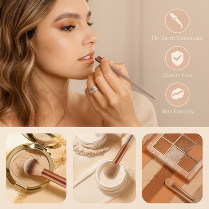 Set Profesional de 13 Brochas Mynauvra™ – Suavidad, Precisión y Maquillaje Perfecto